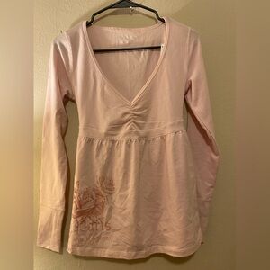 Women’s Hollister Ballerina Pink Babydoll long Sleeved
top SzSmall NWT Y2K Vibes